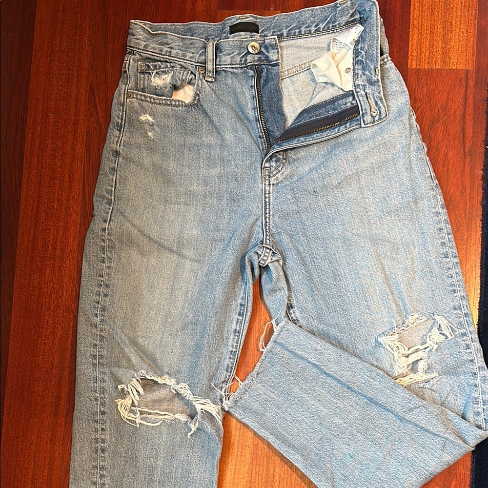 Distressed Uniqlo Blue Jeans